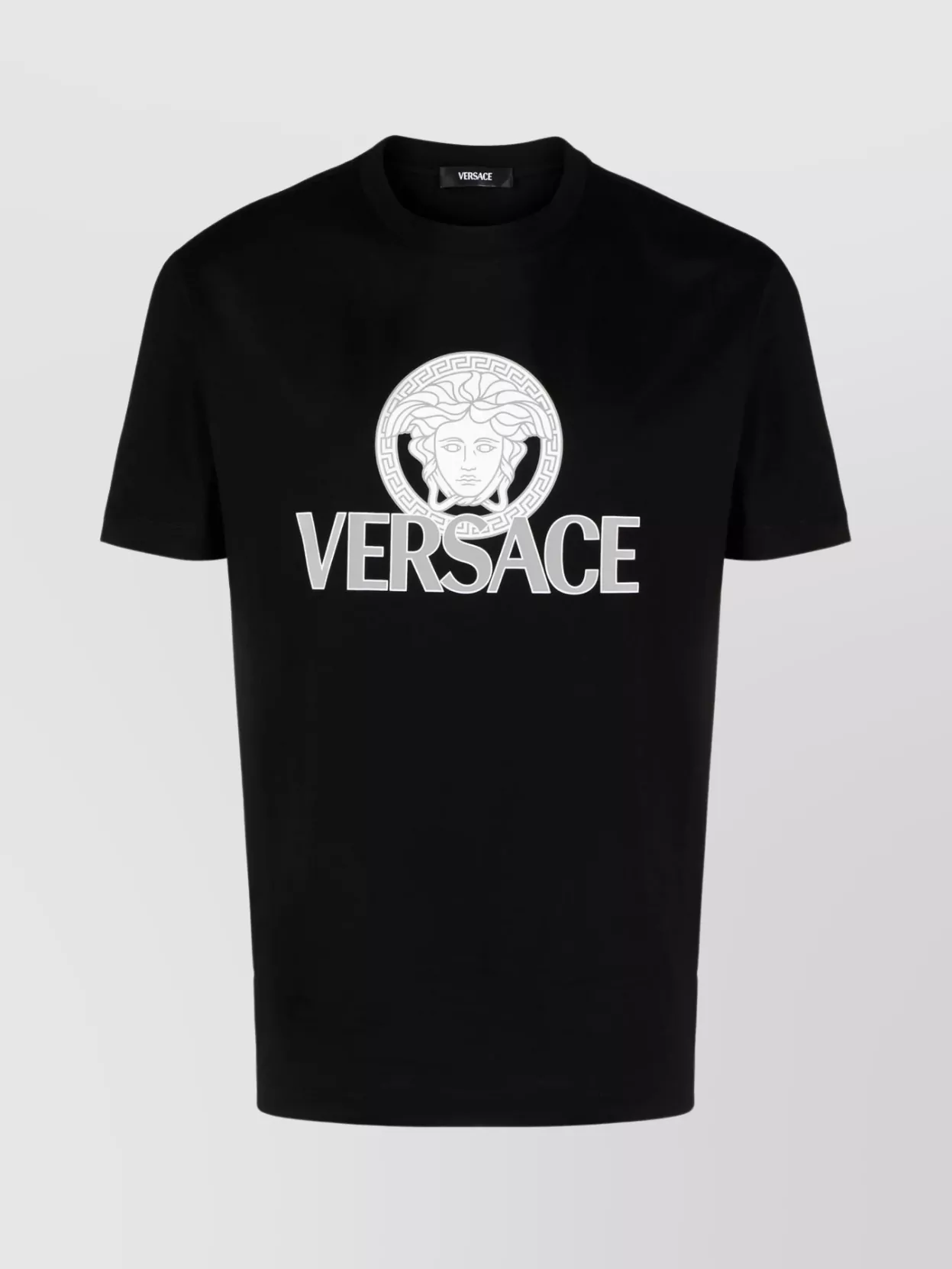 Shop Versace Medusa Logo Cotton Jersey Crew Neck T-shirt