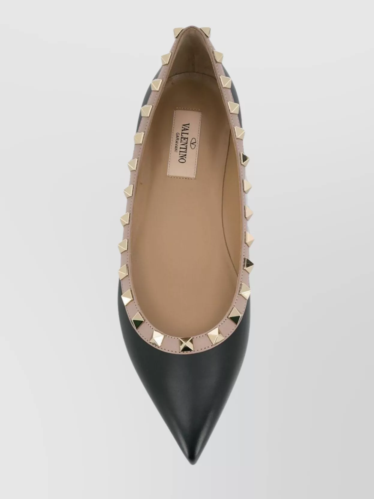 Valentino Garavani Leather Ballet Flats Rockstud Embellishment