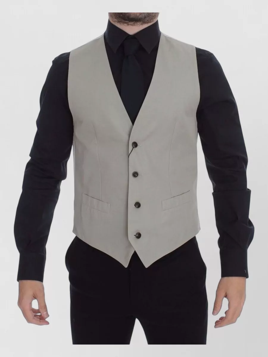 Dolce&Gabbana Silk blend v-neck waistcoat