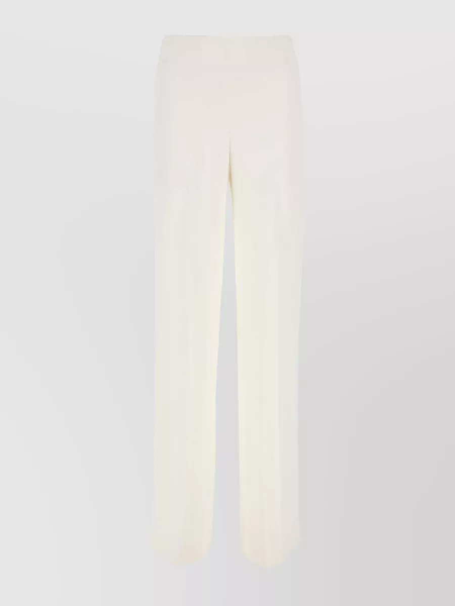 Shop Stella Mccartney Wide-leg Pant In Stretch Crepe In Cream