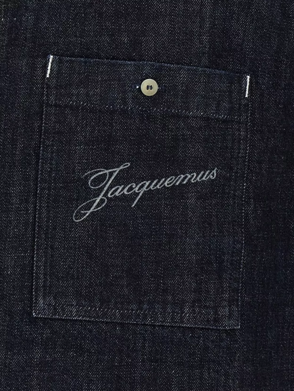 Jacquemus 'de Nîmes' Blue Shirt With Embroidered Logo On The Front