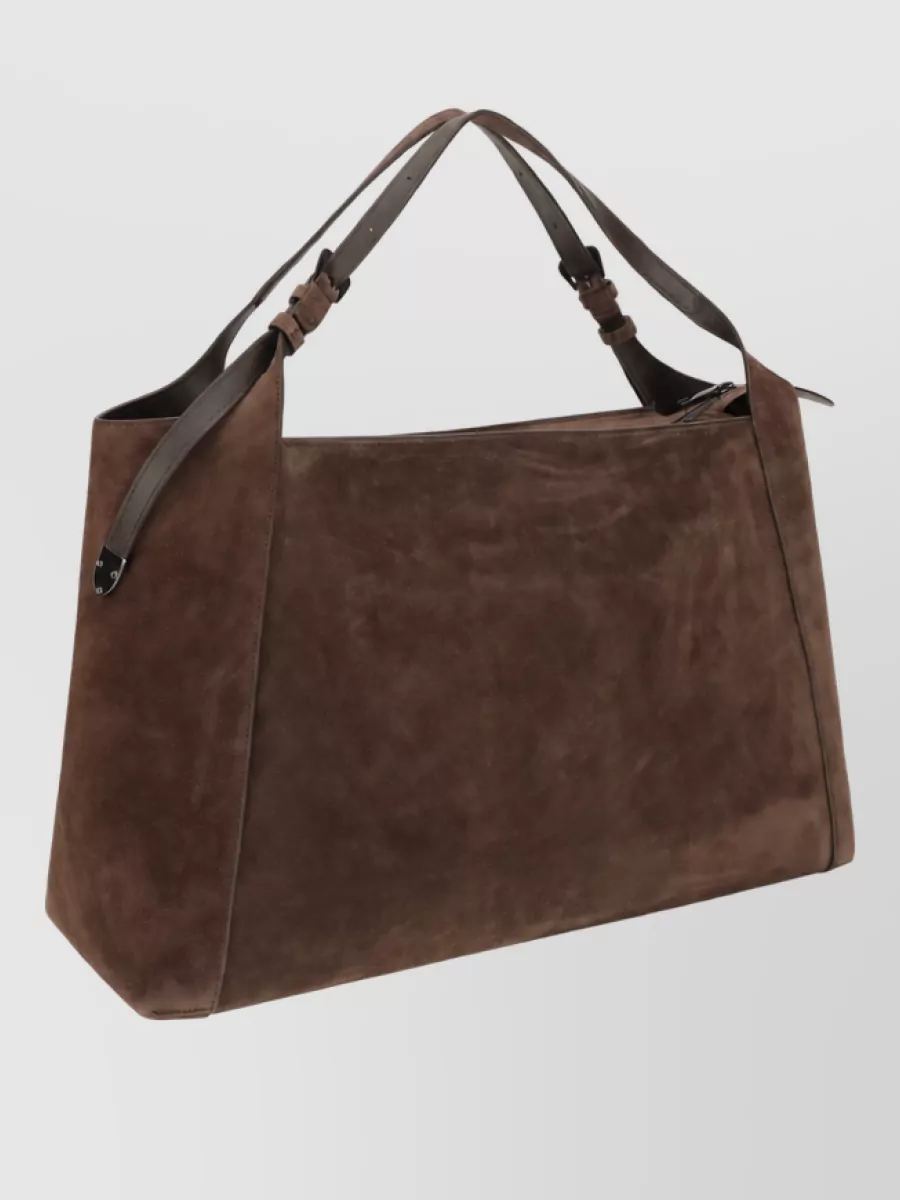 Brunello Cucinelli Na Na Suede Leather Shoulder Bag