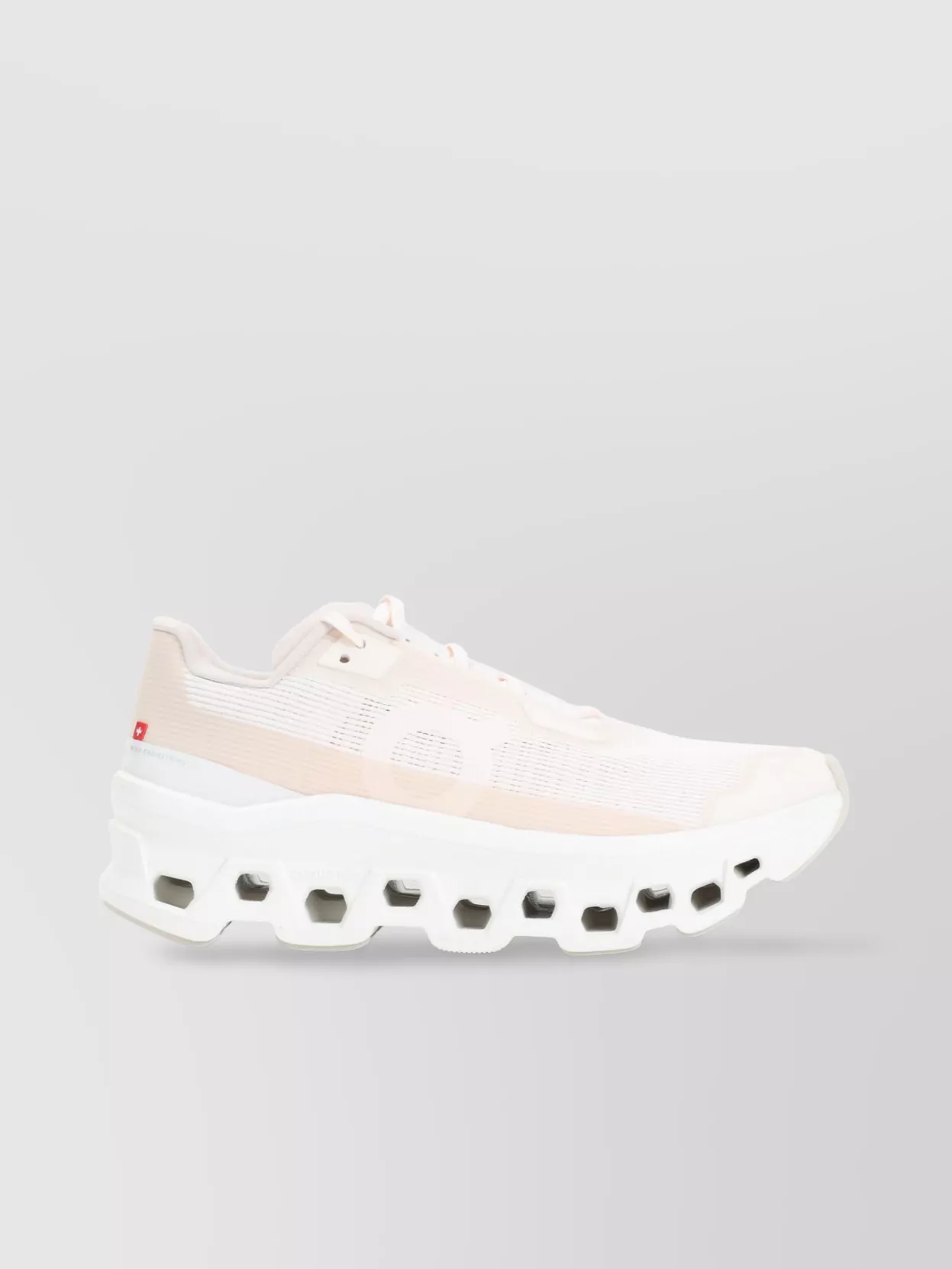 On Chunky Sole Textile Sneakers With Cut-out Design