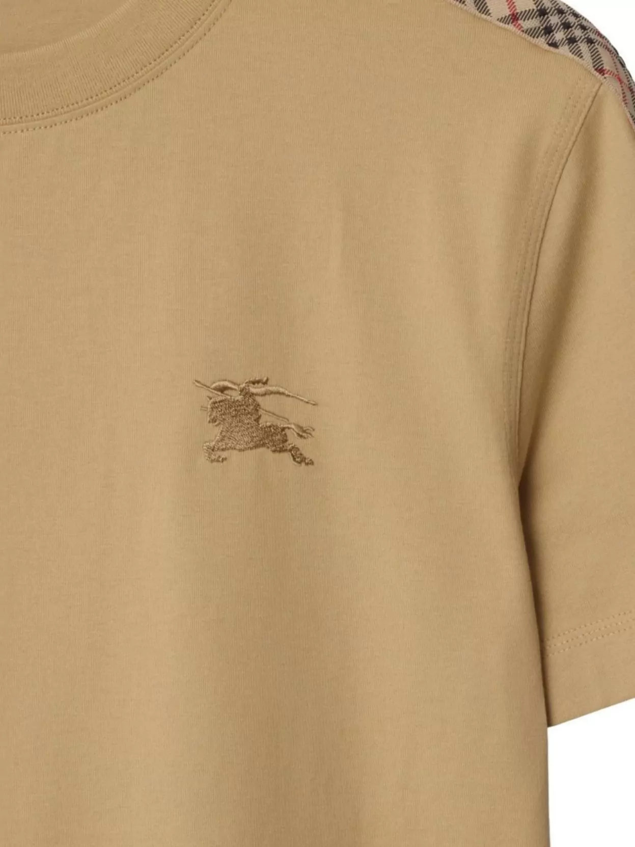 Burberry Shoulder Check Pattern Crew Neck T-Shirt
