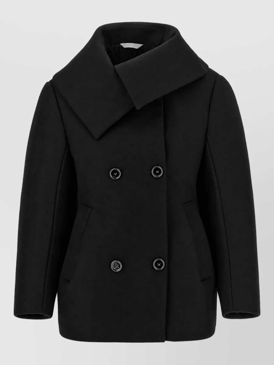 Balenciaga Wool asymmetric caban jacket