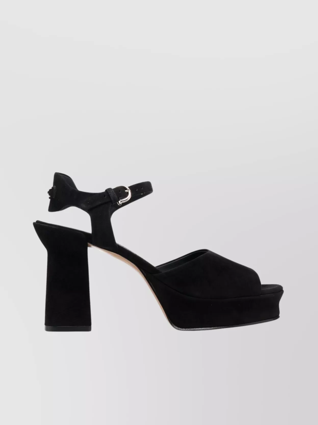 Shop Ferragamo Suede Block Heel Platform Sandals In Black