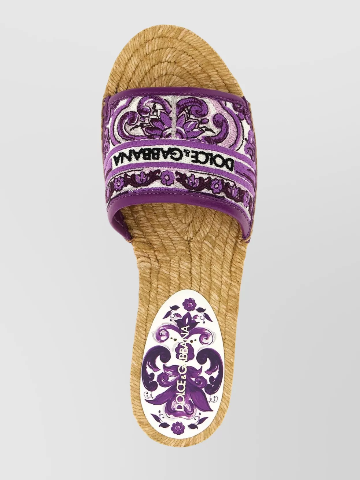 Dolce&Gabbana Embroidered Strap Espadrilles Espadrille Sole