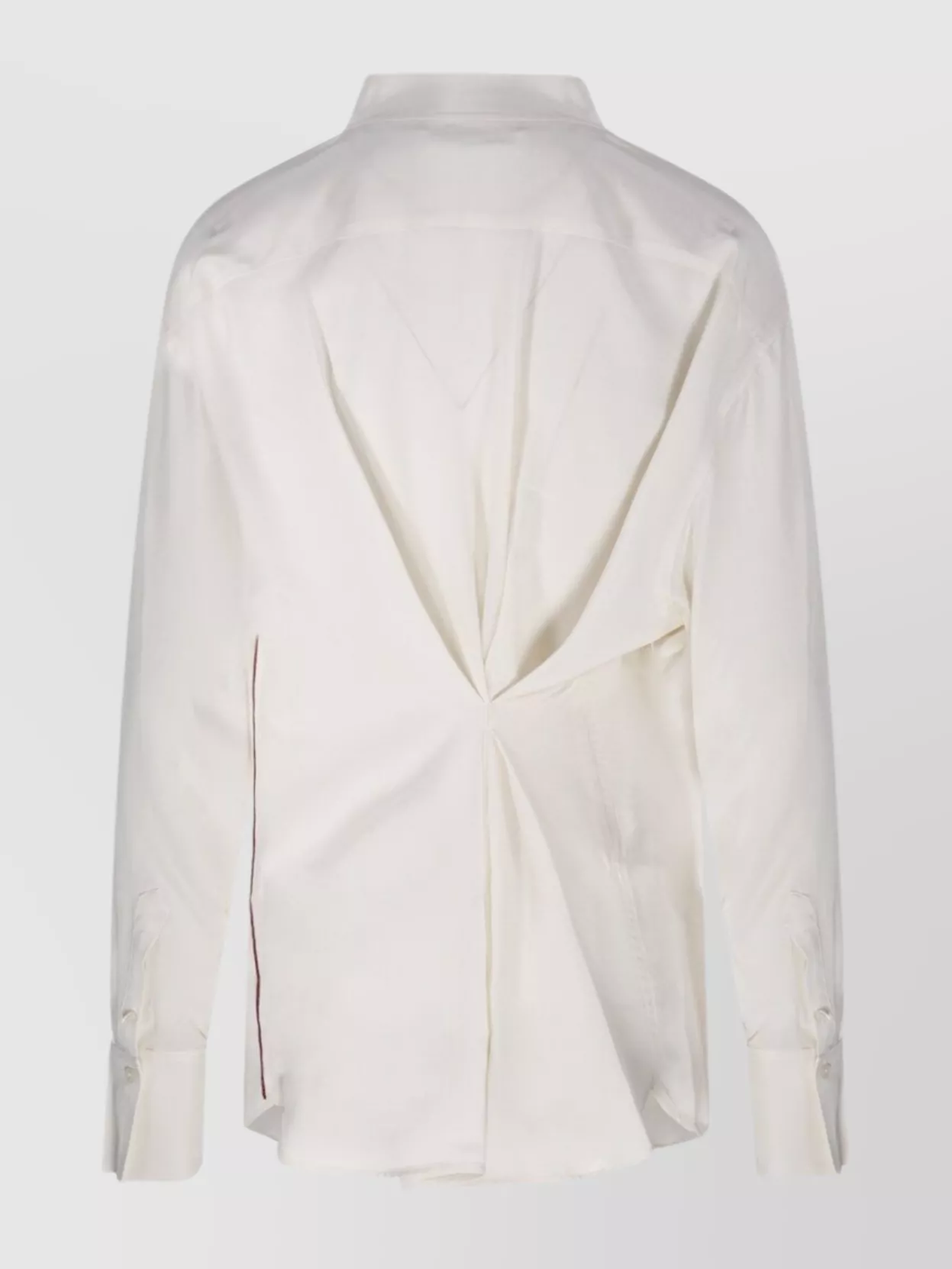 Victoria Beckham Draped Blouse With Asymmetric Front And Button Detail In Neutral
