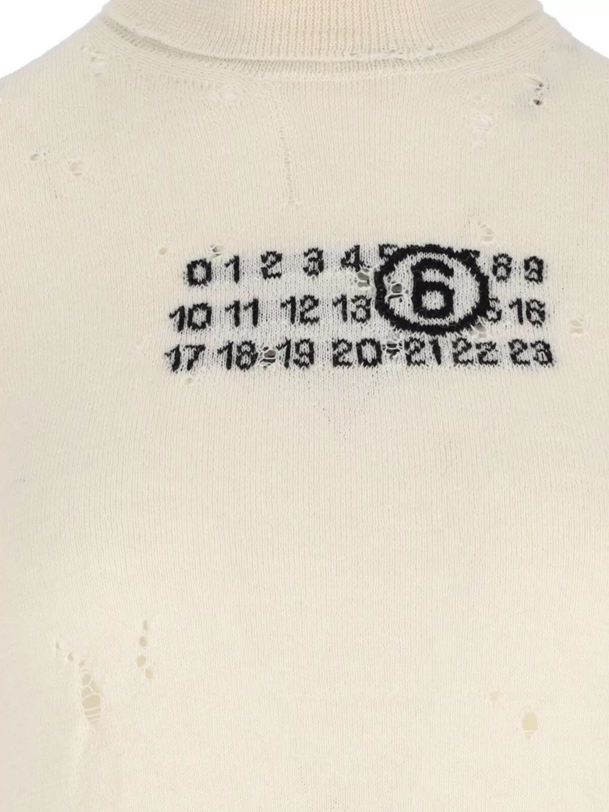 Shop Mm6 Maison Margiela Distressed Crewneck Knitwear With Ribbed Finish