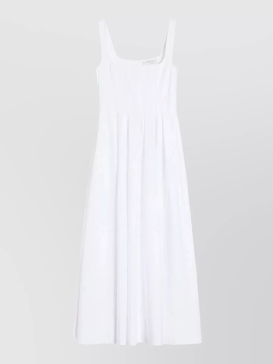Sportmax cotton square neck short sleeve maxi dress