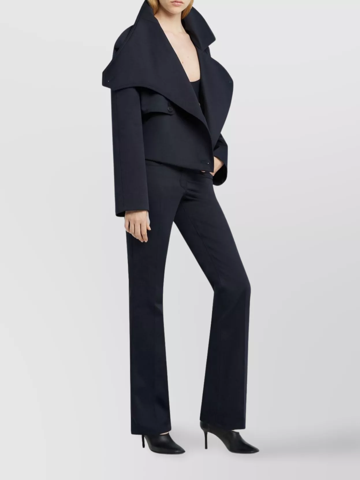 Courrèges Belted Waist Flared Leg Trousers