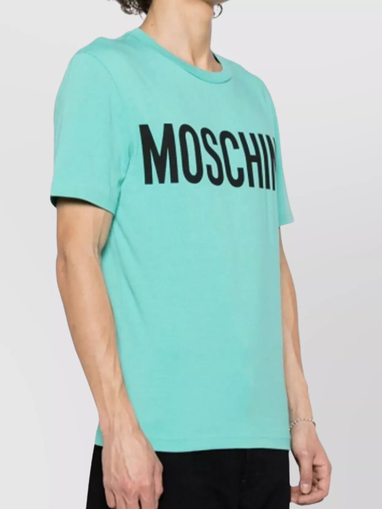 Moschino Crew Neck Short Sleeves Straight Hem In Blue