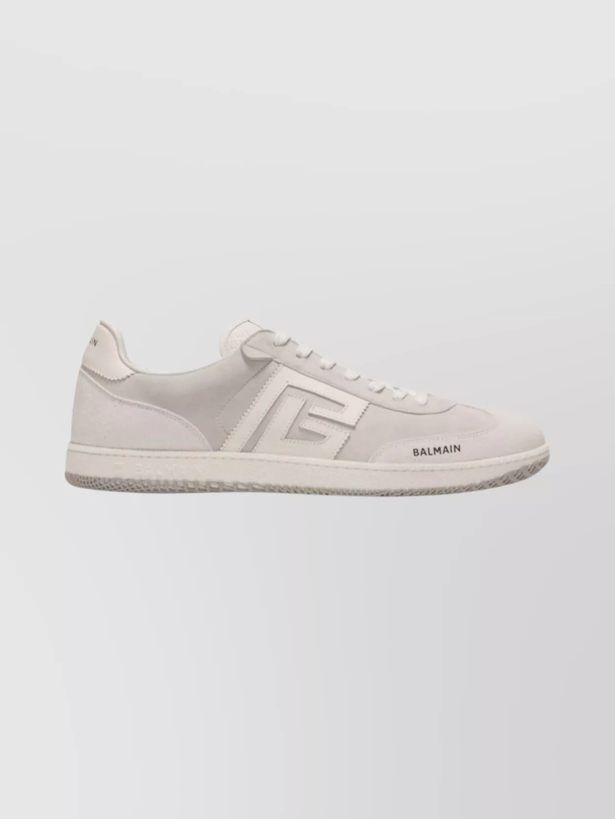 Balmain Swan Suede And Leather Sneakers