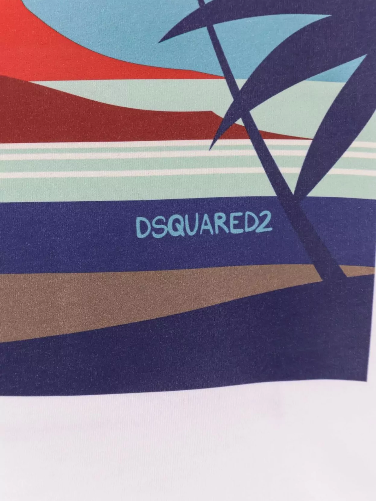 Dsquared2 Summer Lovers Cotton T-shirt With Multicolor Print