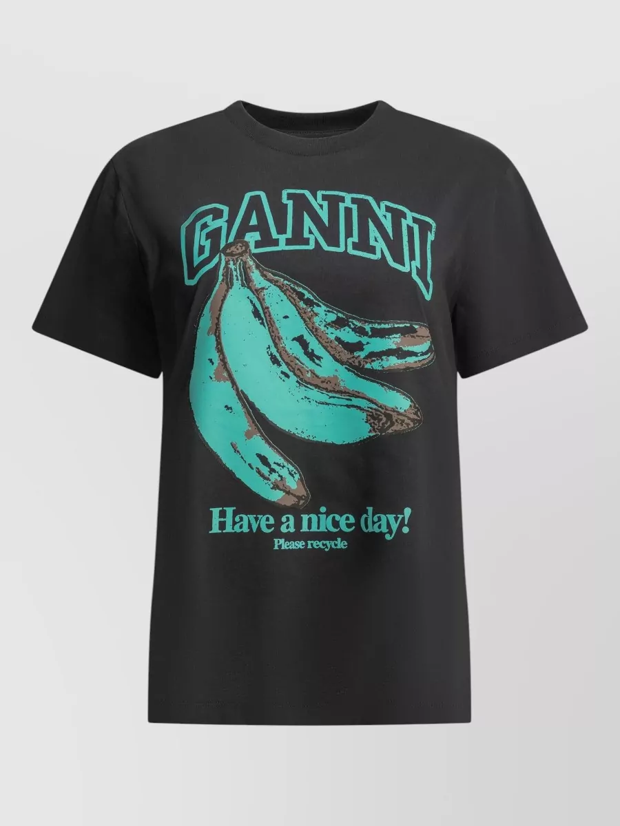 Ganni printed organic cotton crew-neck t-shirt