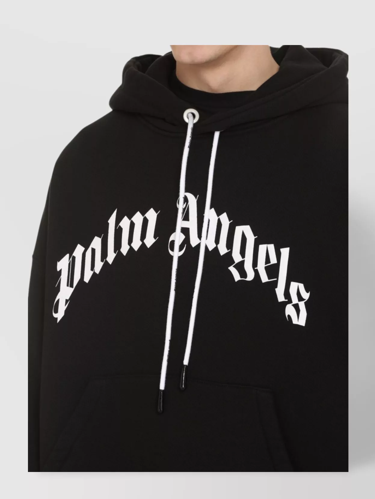Palm Angels Cotton Hoodie With Logo Detail Laces