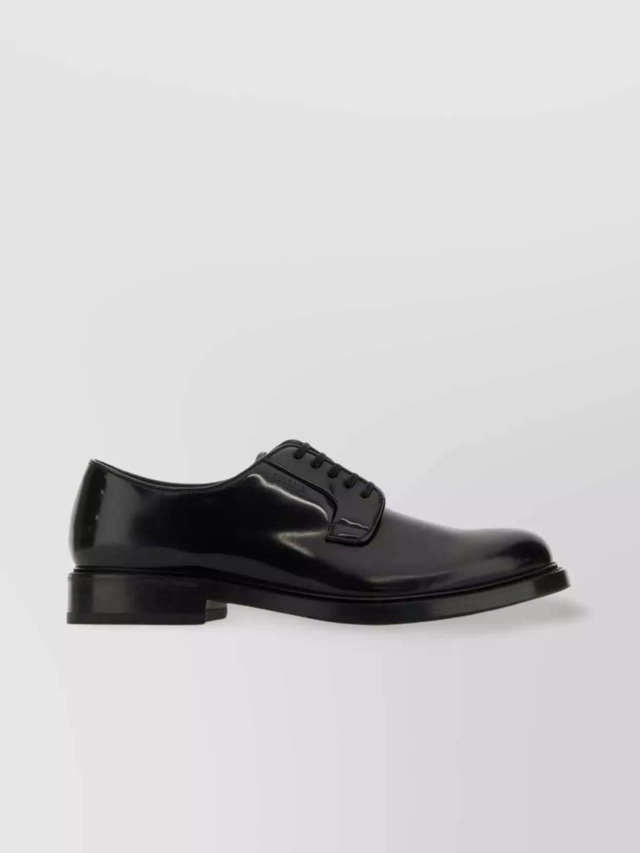 Shop Prada Leather Lace-up Shoes With Low Block Heel
