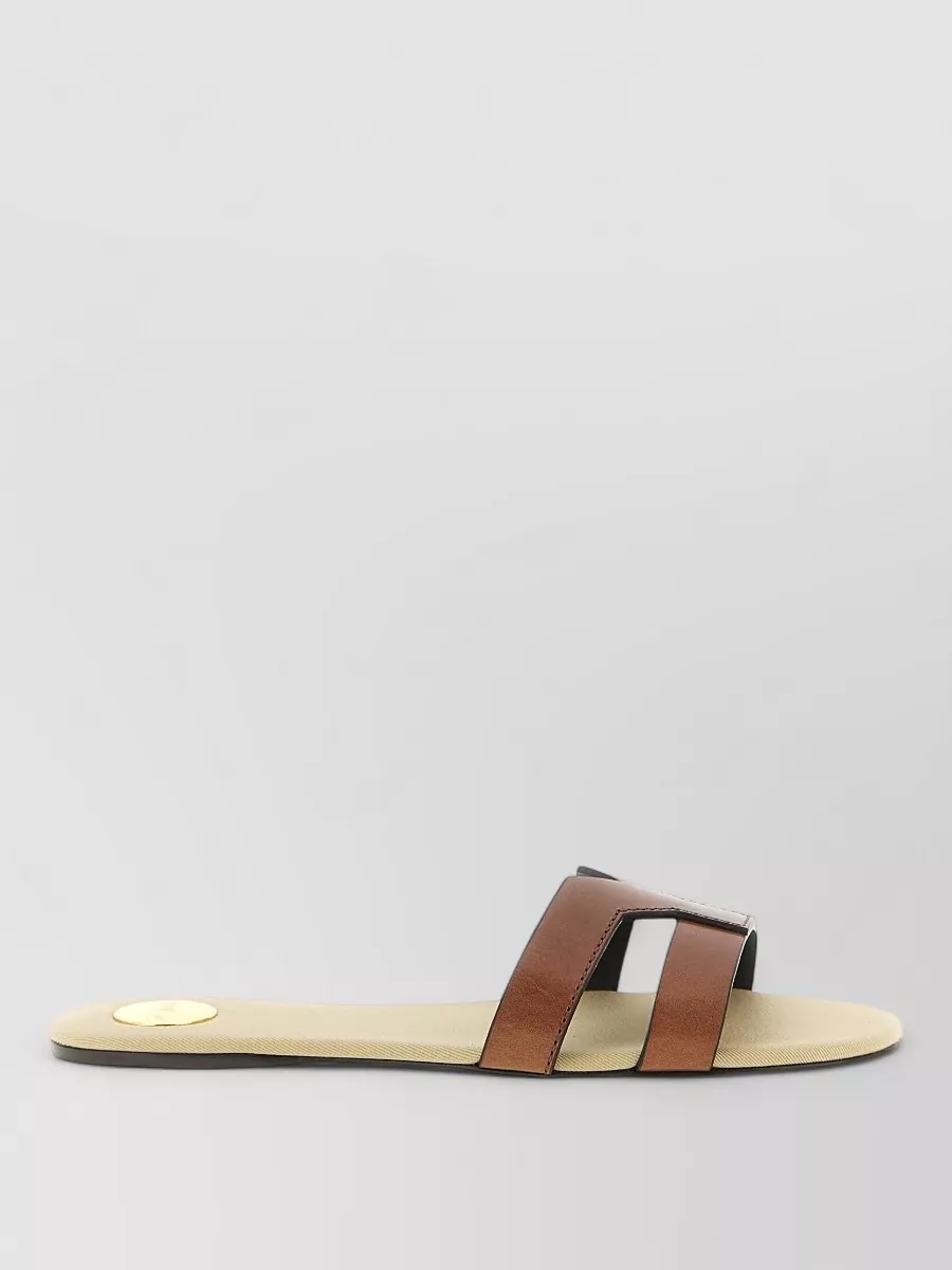 Saint Laurent leather cutout slides