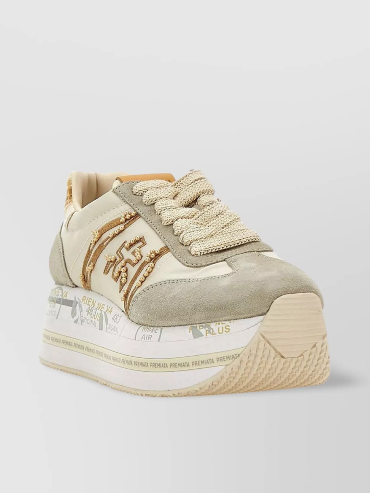 Premiata Beth7375 Leather Platform Sneakers