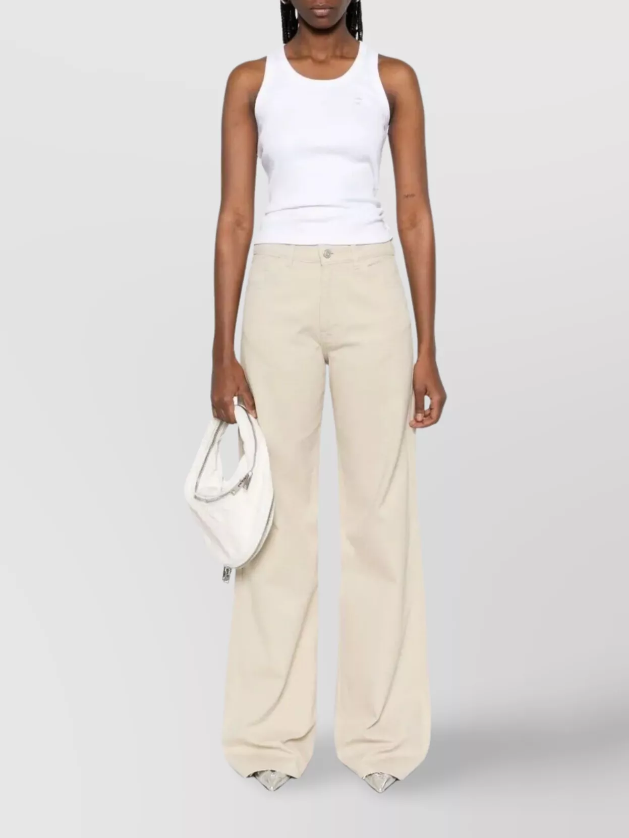 Coperni Trousers Wide-leg Denim Back Pockets In Gray