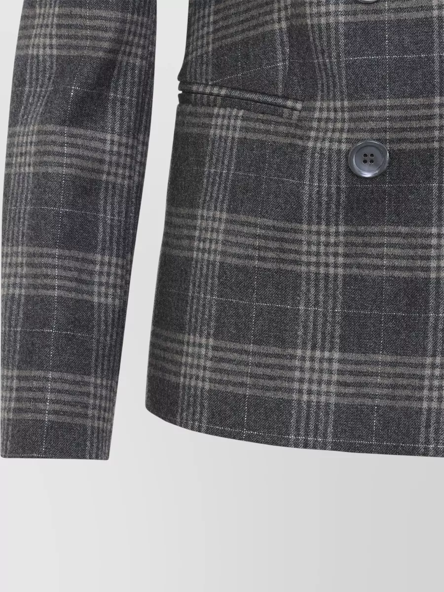 Peserico Checked Double-Breasted Blazer