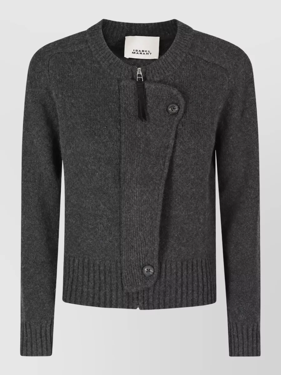 Isabel Marant cashmere merino wool ribbed zip cardigan