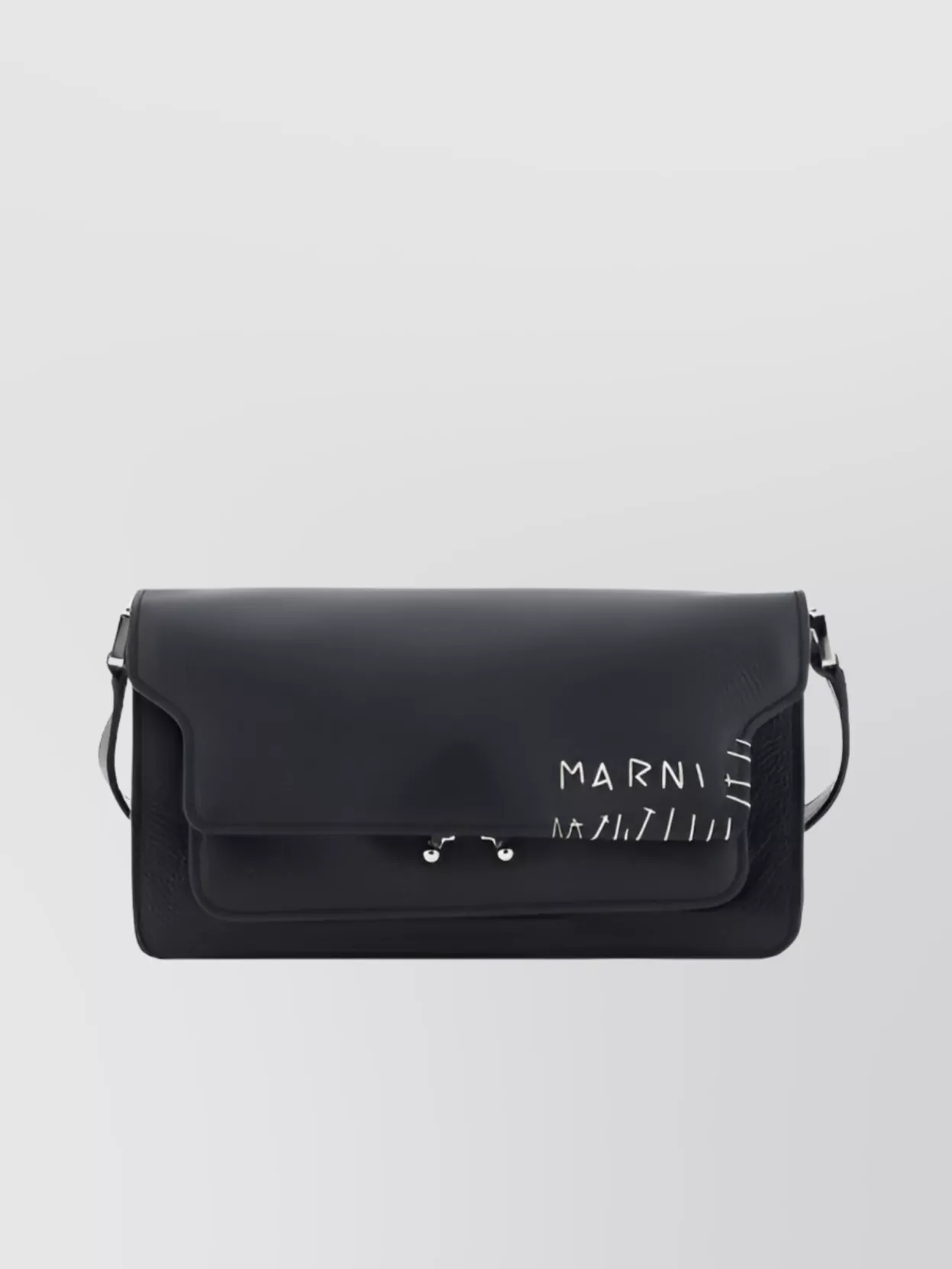Shop Marni Calfskin Rectangular Shoulder Bag With Hidden Pocket