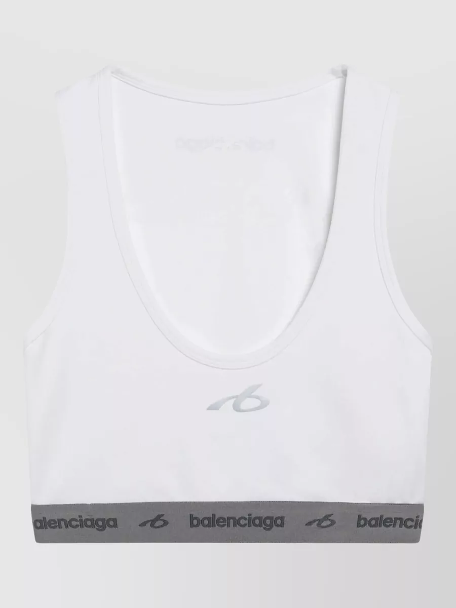 Balenciaga Scoop neck technical bra tank top