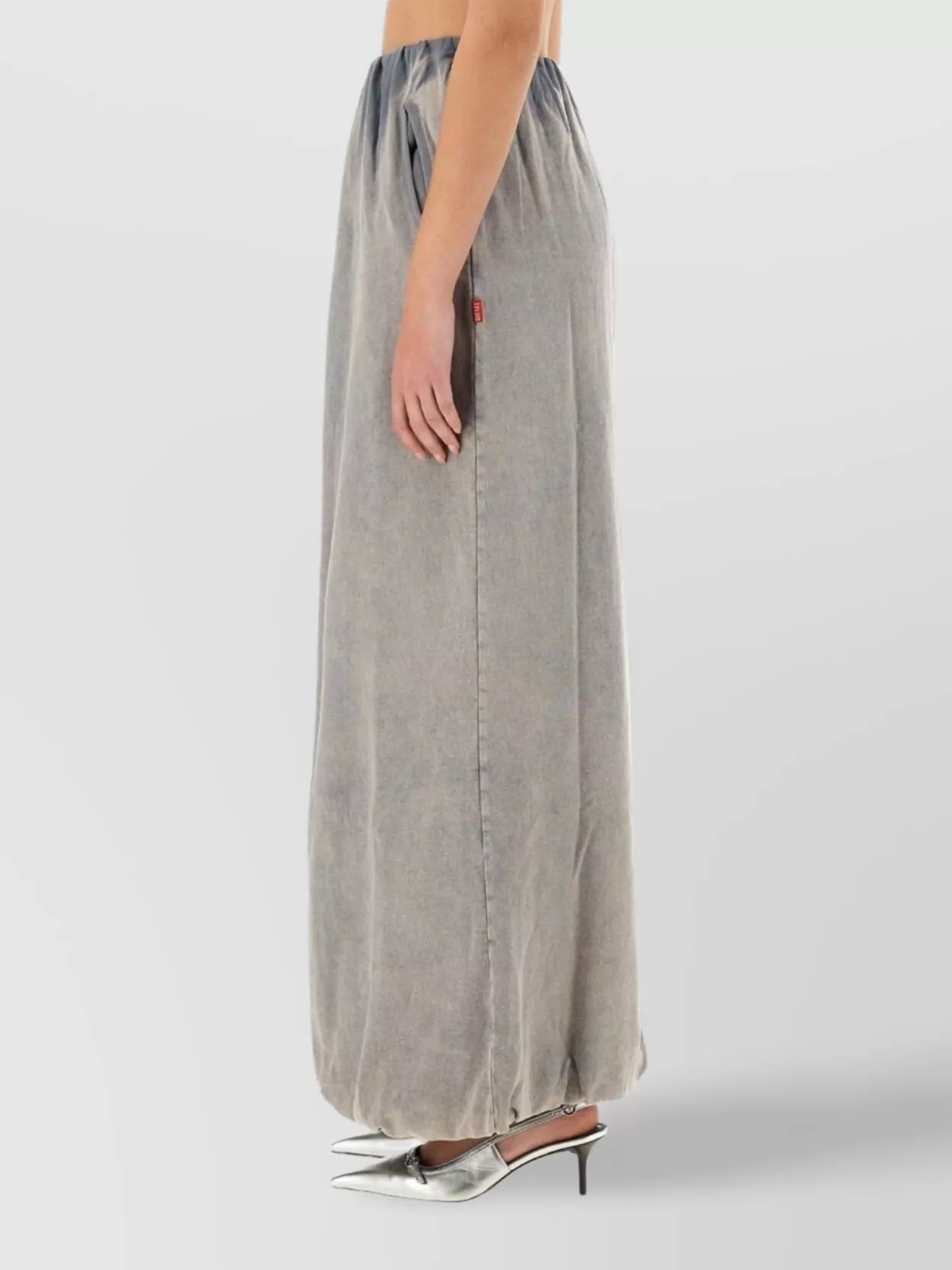 Shop Diesel Gathered Detail Maxi Skirt With Elastic Waistband