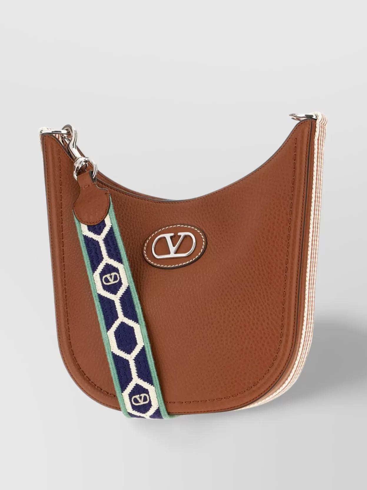 Valentino Leather And Fabric Crossbody Bag