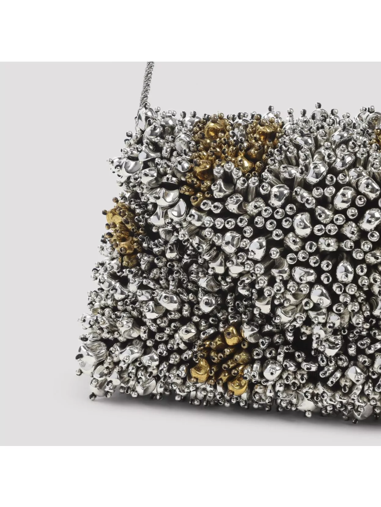 Dries Van Noten Small Chain Strap Beaded Clutch Bag