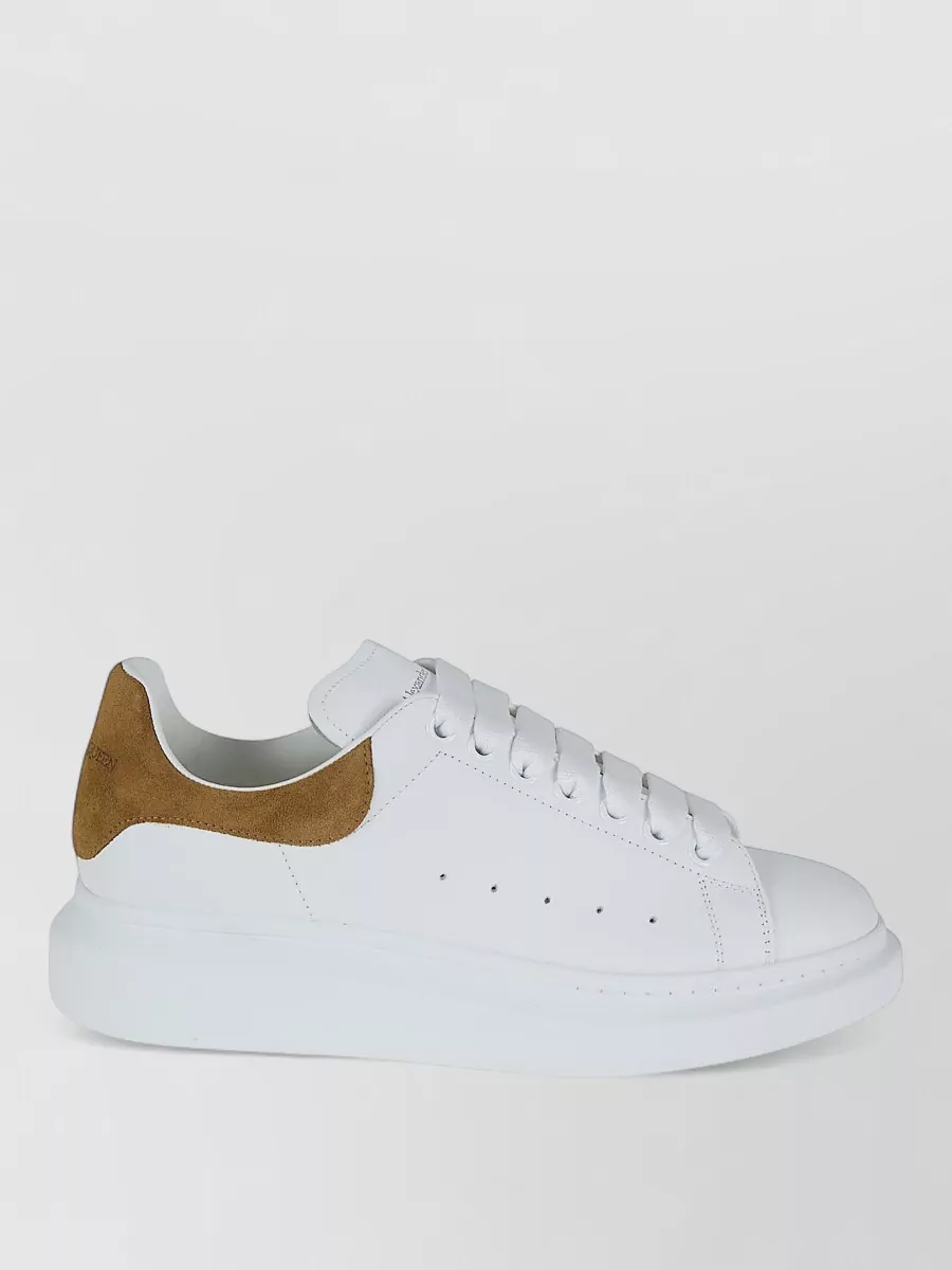Alexander Mcqueen Leather Sneakers Oversized Sole Contrast Heel Tab