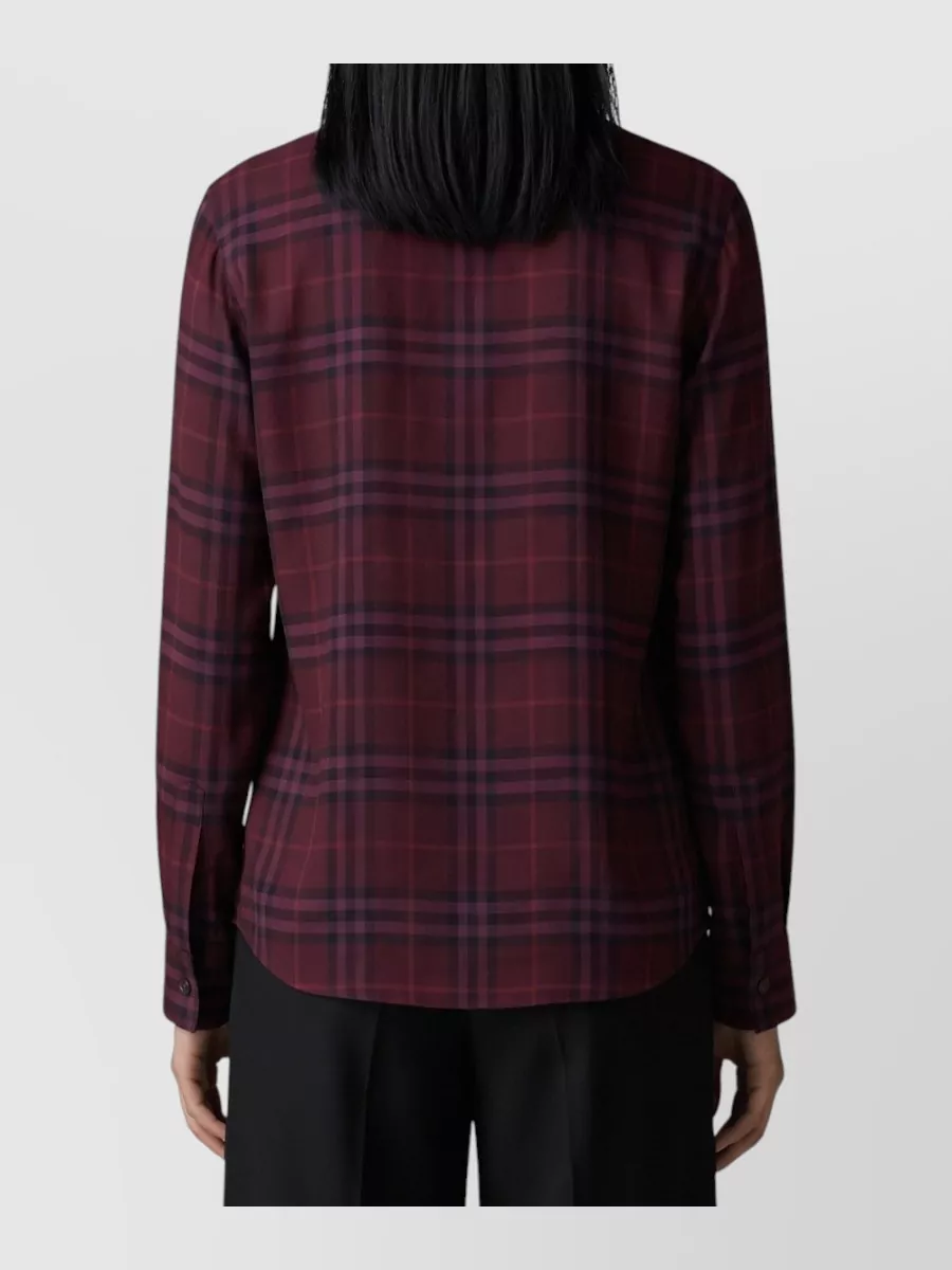 Burberry Silk Check Scarf Blouse