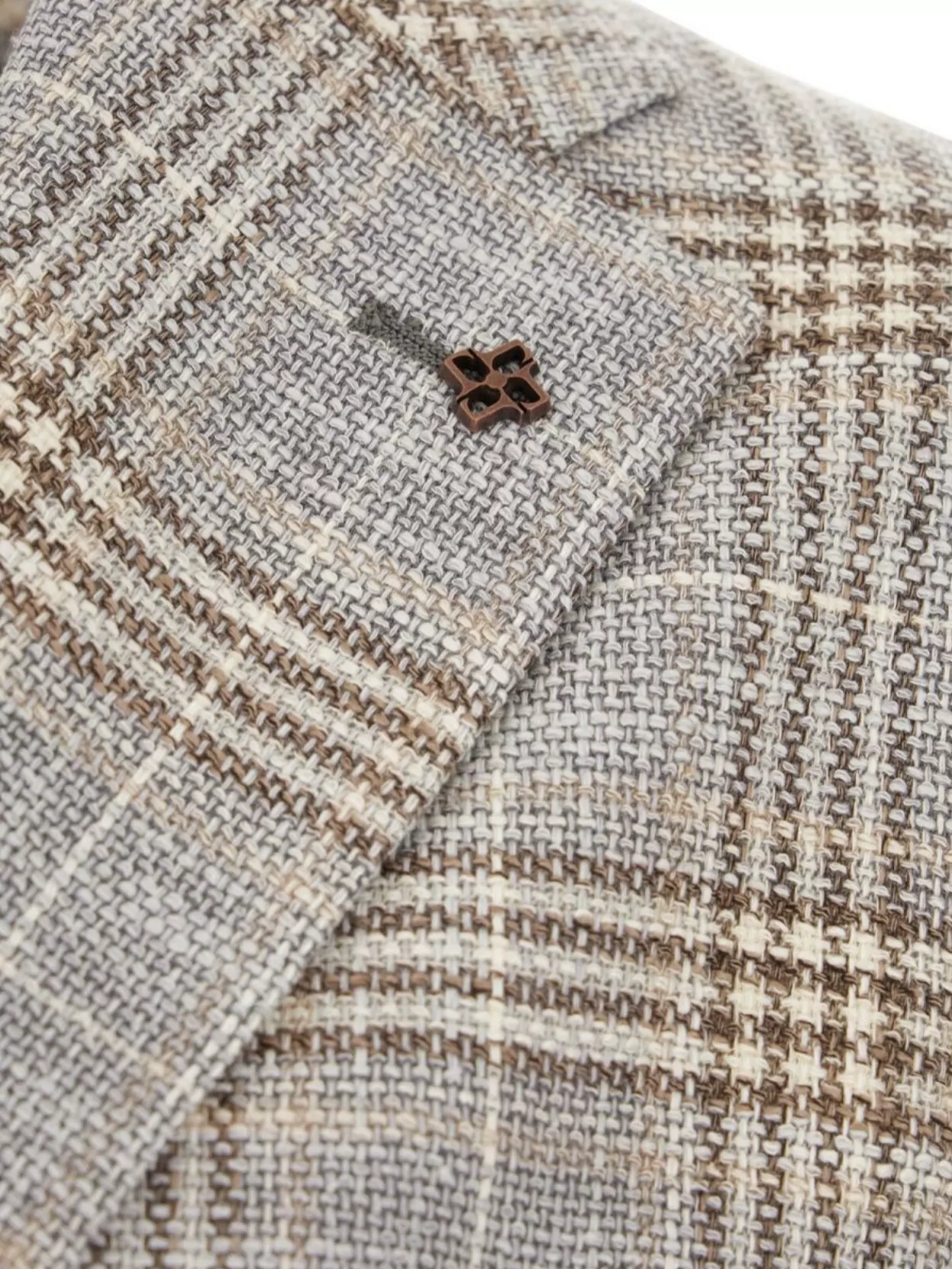 Tagliatore Embroidered Lapel Wool Blend Jacket