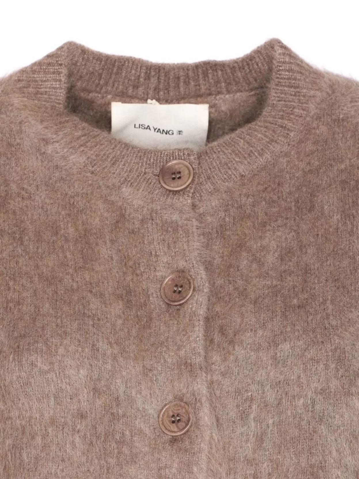 Lisa Yang Soft Knitwear Round Neck Mohair Effect