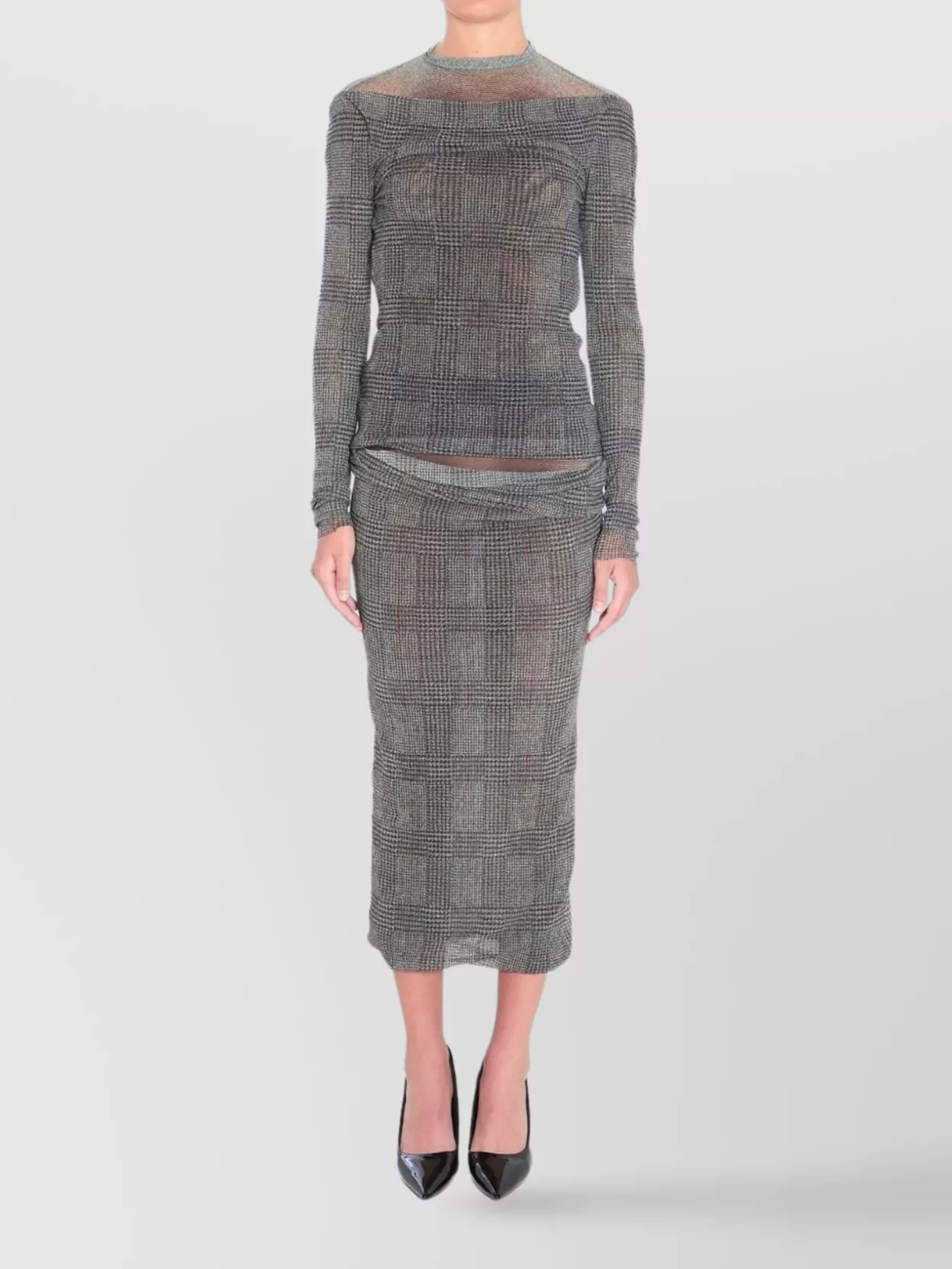 Jean Paul Gaultier Sheer High Neck Open Back Top In Multi