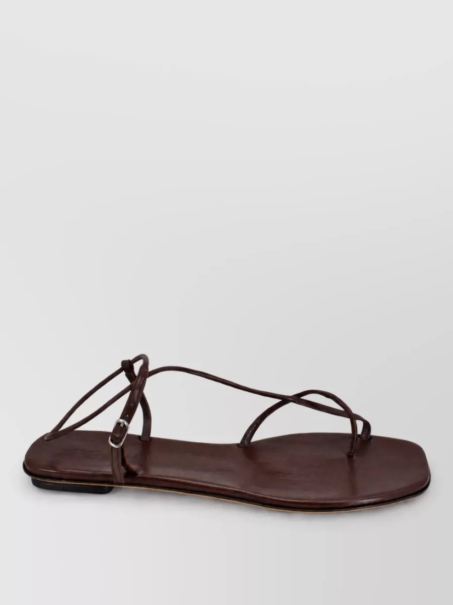Soeur Leather Strappy Flat Sandals