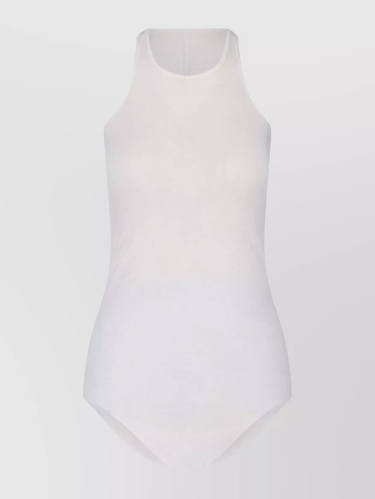 Rick Owens Sleeveless Racerback Top Round Neck In White