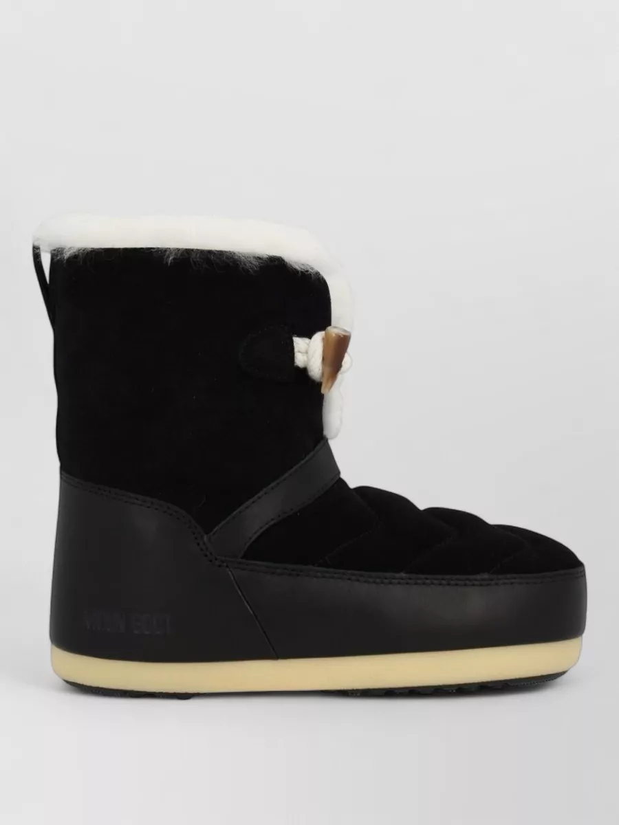 Moon Boot Leather Shearling Boots