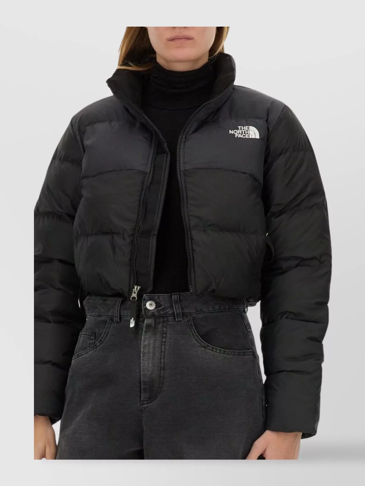 The North Face Cropped High Collar Quilted Jacket