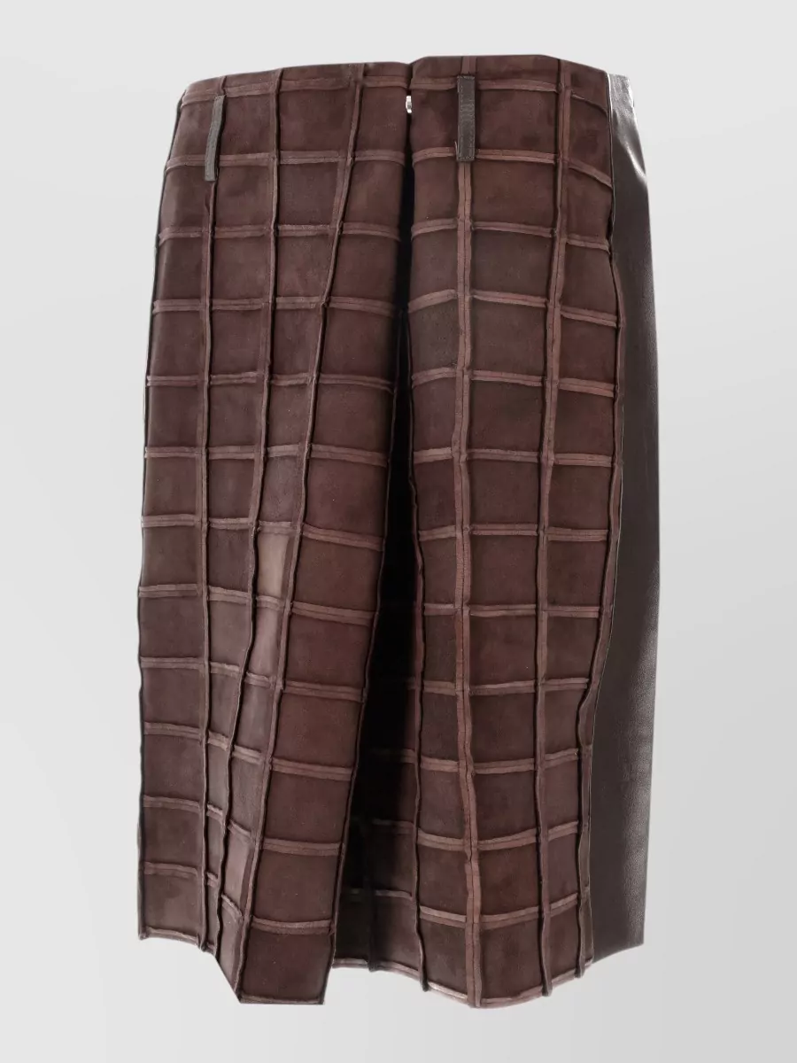 Niccolò Pasqualetti Patchwork Suede Skirt Panel Belt Loops In Multi