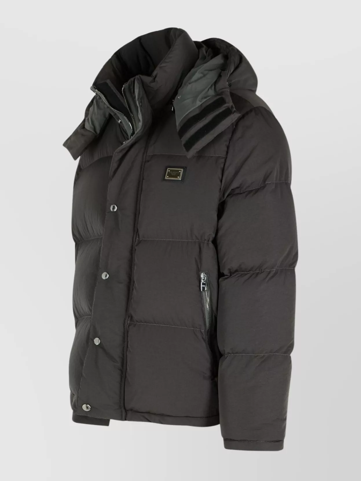 Dolce&Gabbana Padded High Collar Hooded Jacket With Zip Pockets