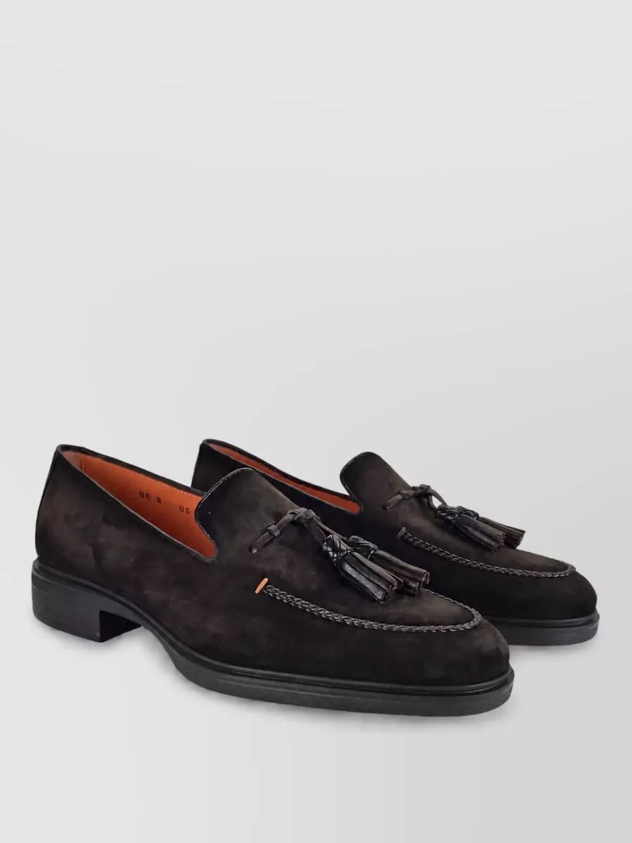 Santoni leather tassel loafers