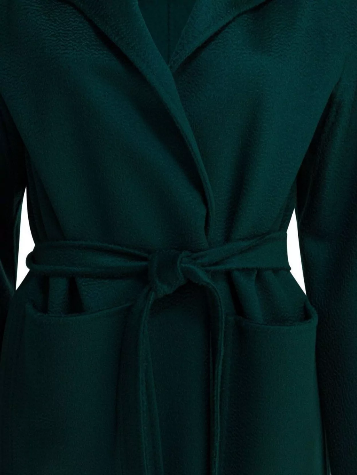 Max Mara Midi Coat With Belted Waist And Pockets In Green