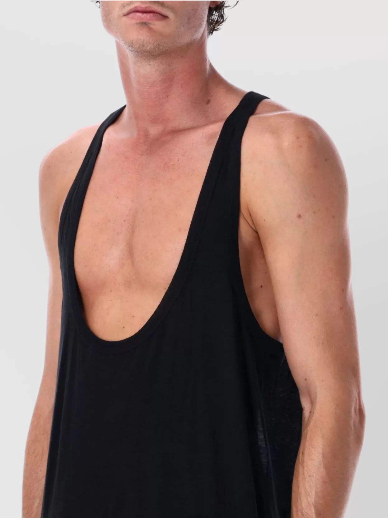 Rick Owens Relaxed Fit Sleeveless Scoop Neck Tank