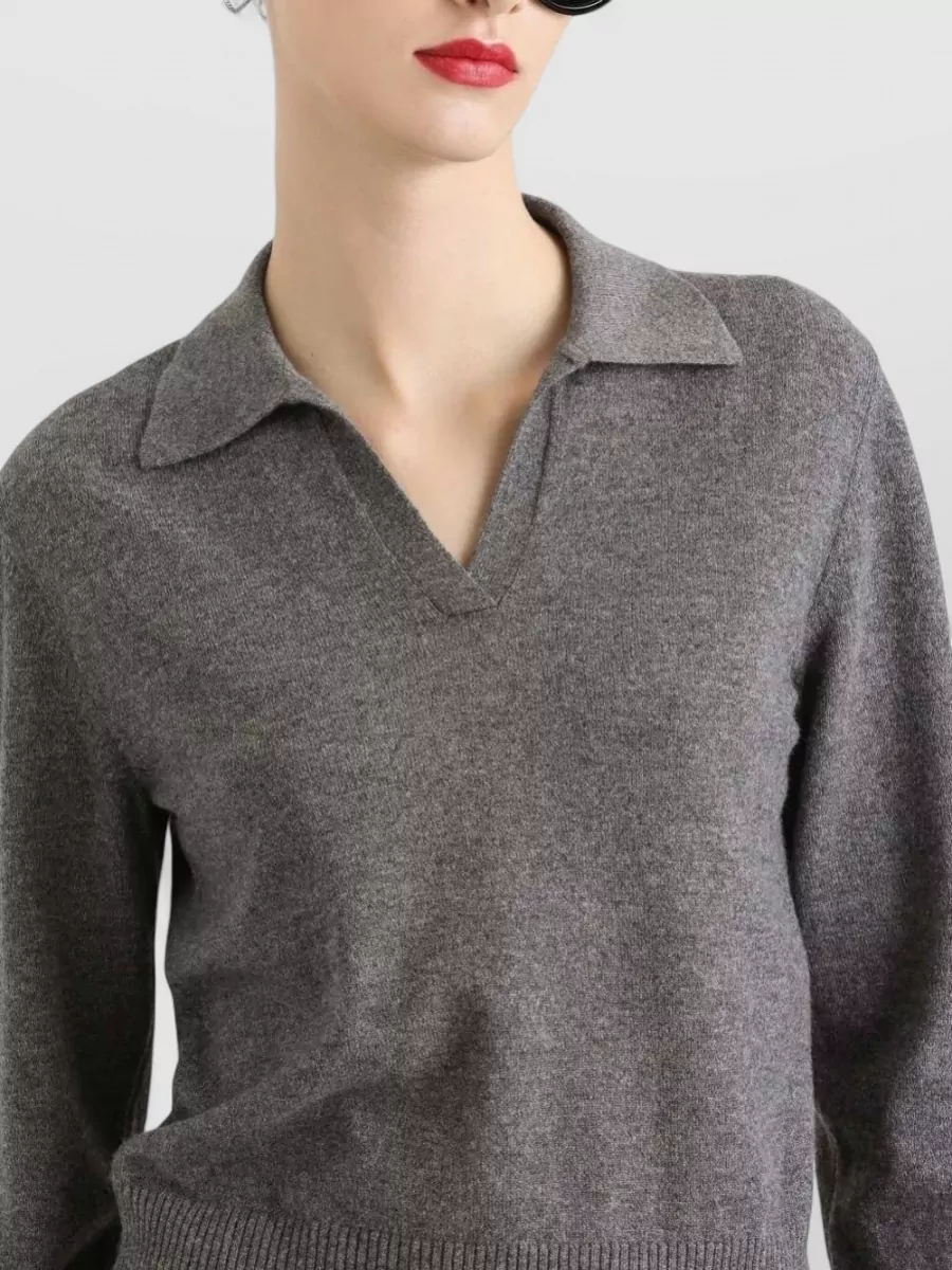 Dolce&Gabbana Knit Cropped Henley Long Sleeve Polo Top