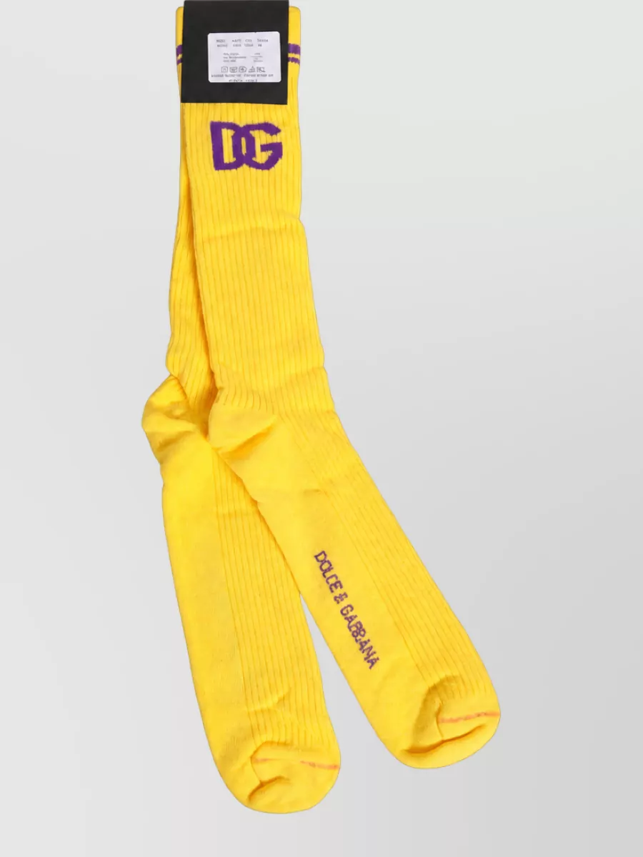 Dolce&Gabbana logo over-calf socks