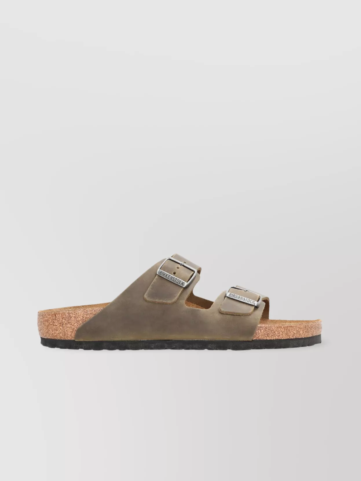 Birkenstock Leather Slides Double Buckle Cork Sole