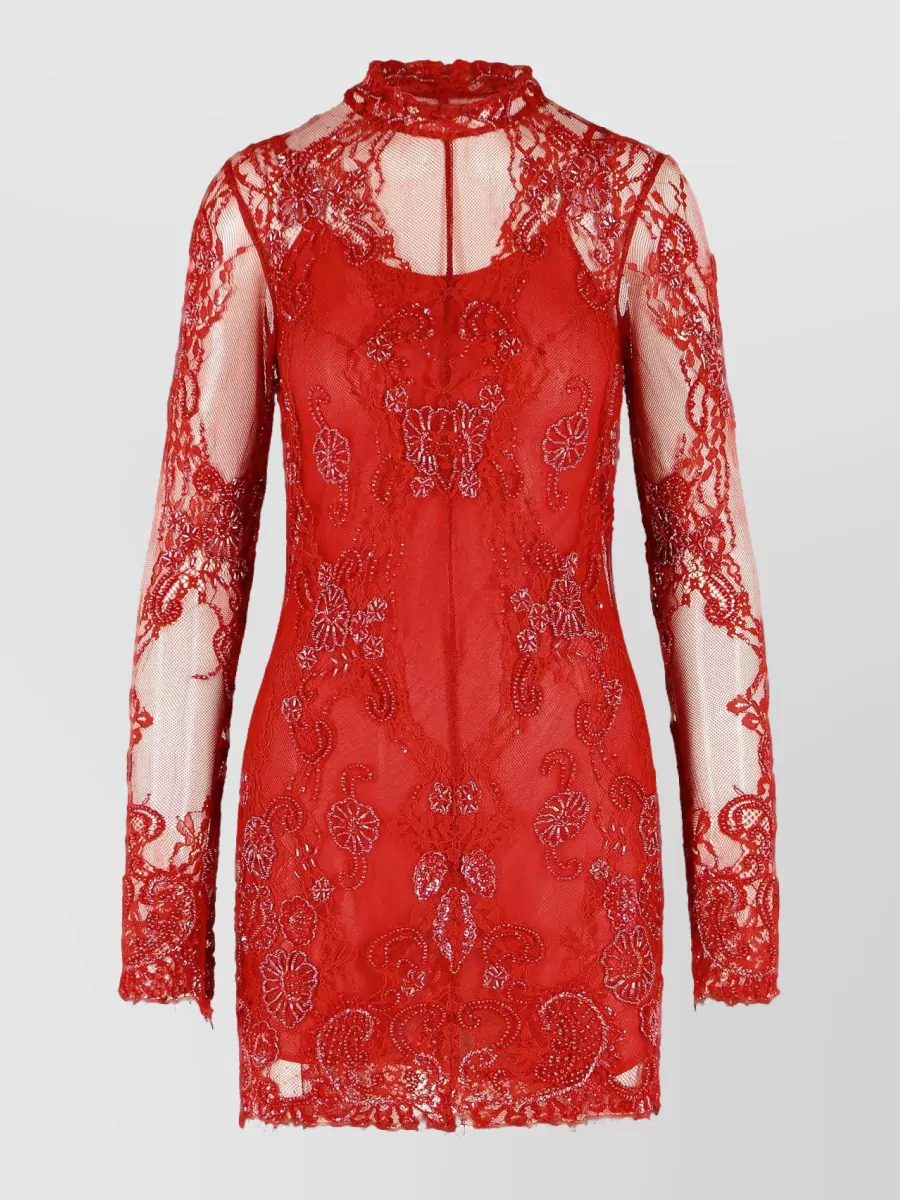 Blumarine embroidered lace mini dress