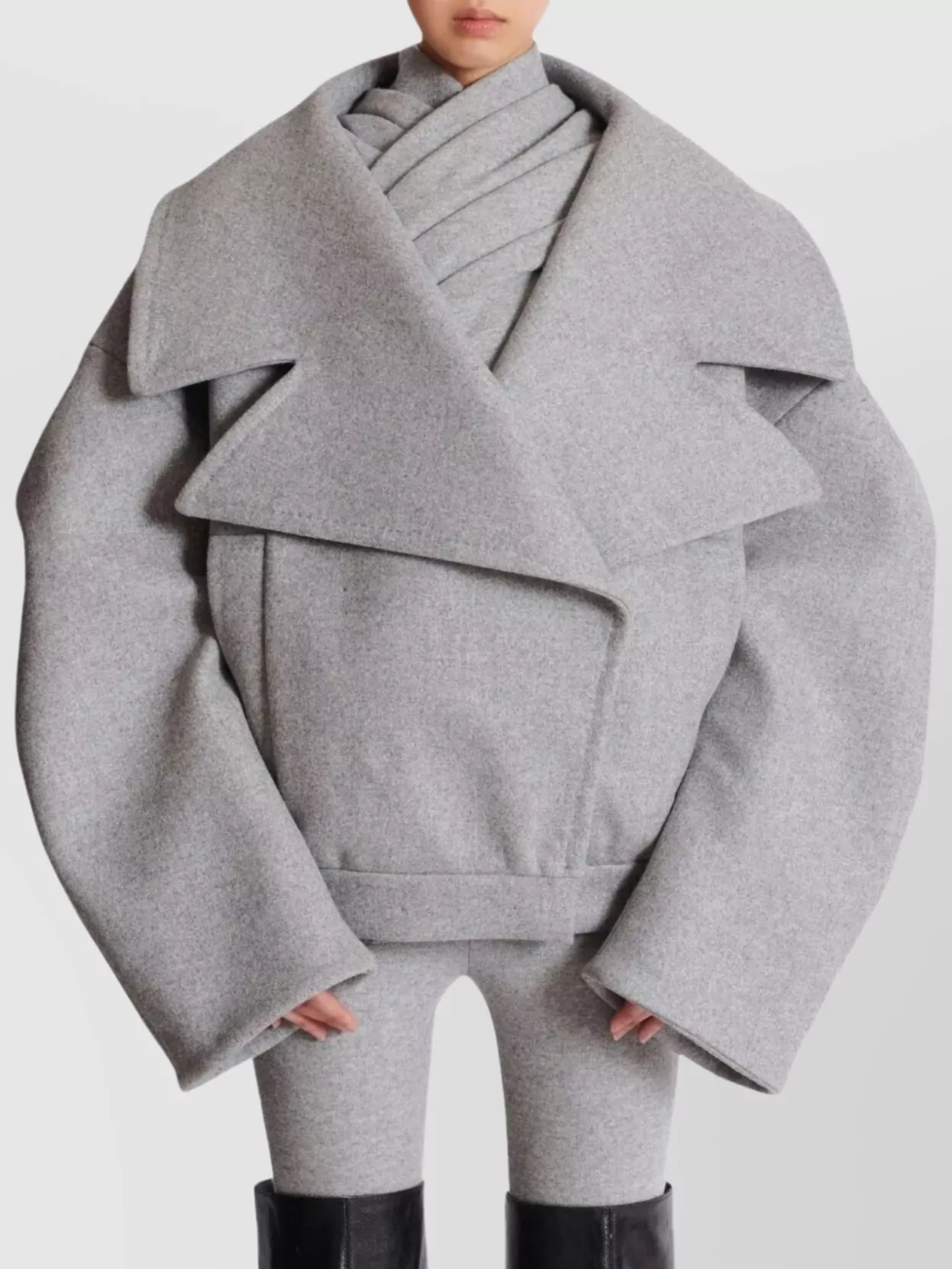 Balmain Oversized Wool Caban Featuring Pockets